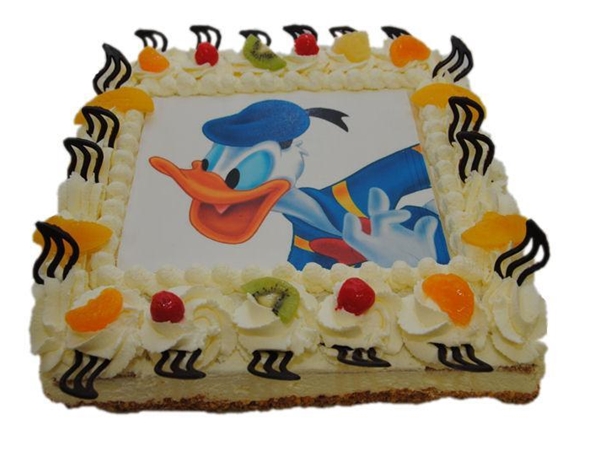 Vierkante foto/logotaart