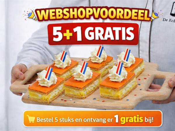 Oranje Tompouce webaanbieding 5+1 GRATIS